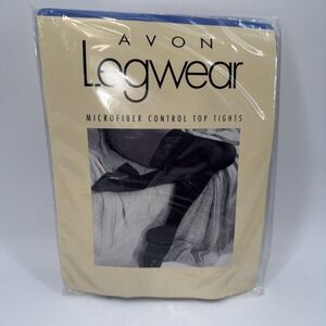 Vintage Control Top Tights Black Size D Microfiber NEW Avon